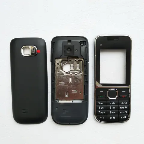 Новый полный чулок для Nokia C2 C2-01, задняя крышка + средняя рамка + передняя рамка + клавиатура с логотипом