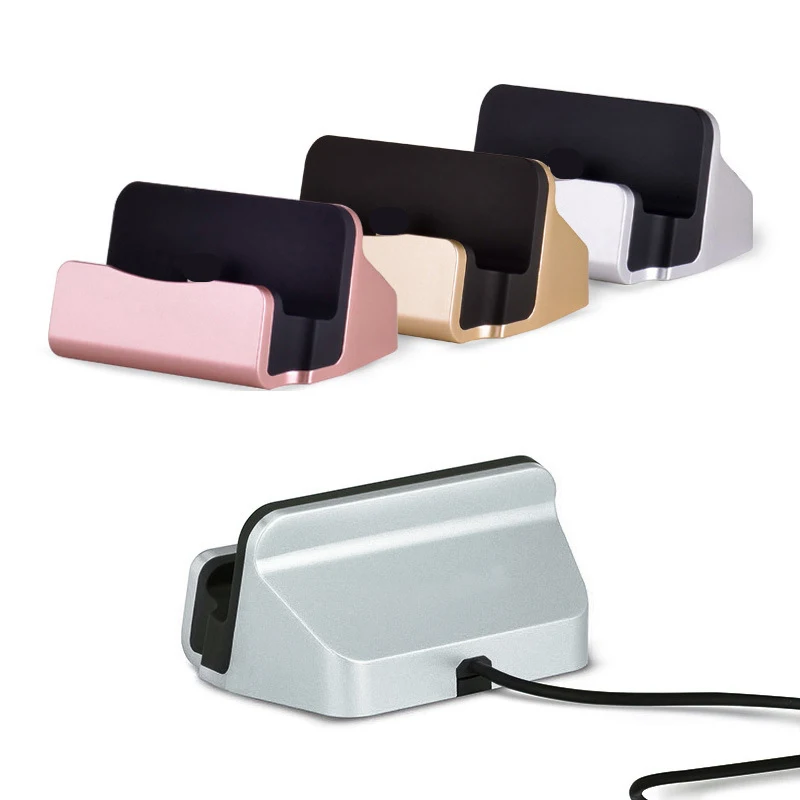 Mobile Phone Chargers For iPhone Android V8 Type-C Stand Aluminium Alloy Desk Holder Charging | Мобильные телефоны и