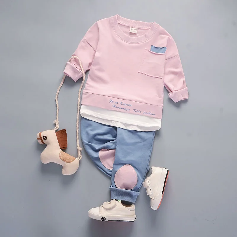 

Children's Spring and Autumn Boy Baby Suit Long Sleeved Suit Baby Clothes Korean Girls Boys Set