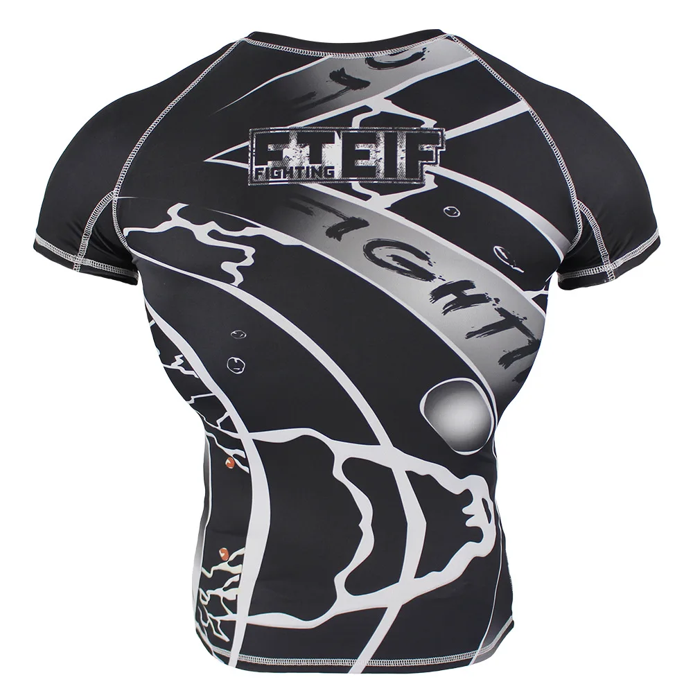 Крутая футболка для занятий боксом компрессионная с леопардовым принтом MMA Rashguard