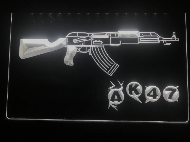 801 AK47 Калашников страйкбол пистолет светодиодный неоновый светильник знак