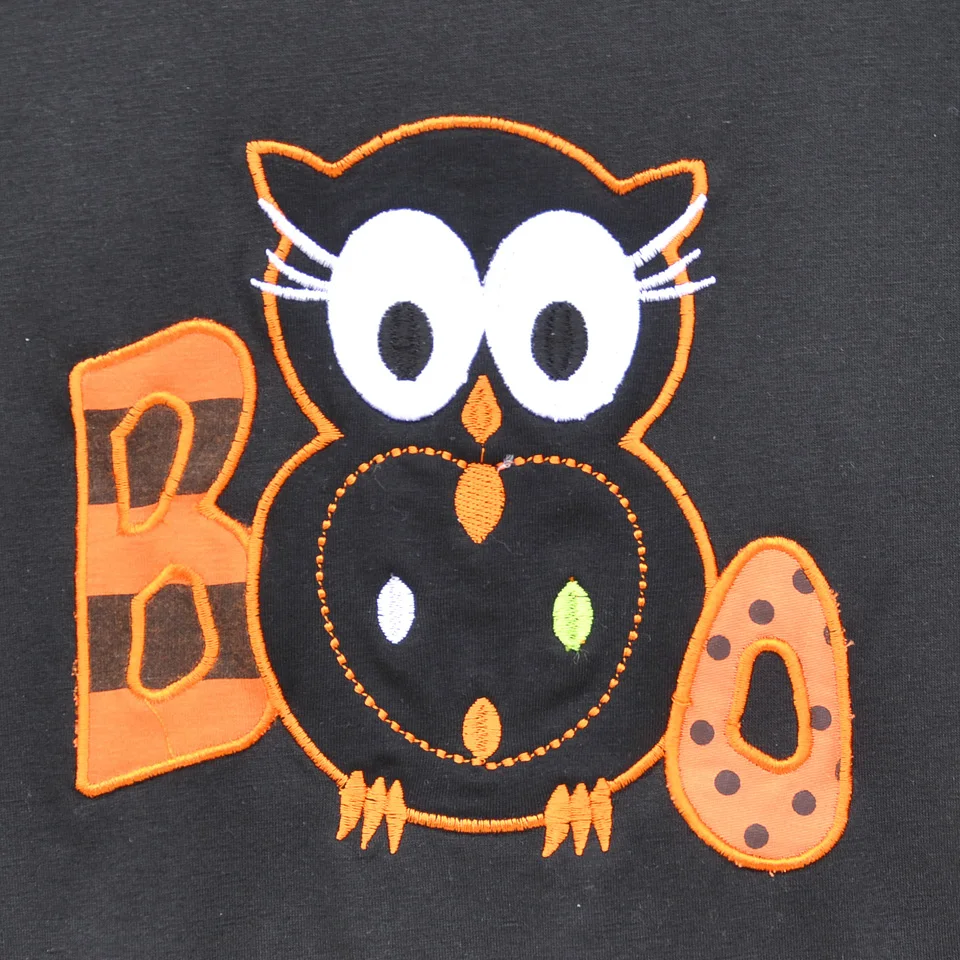 Hot Sale Girls Black Owl Decoration Splicing Dot Lace Long Sleeve Tops Fashion Kids Trousers Children Clothes H011 |