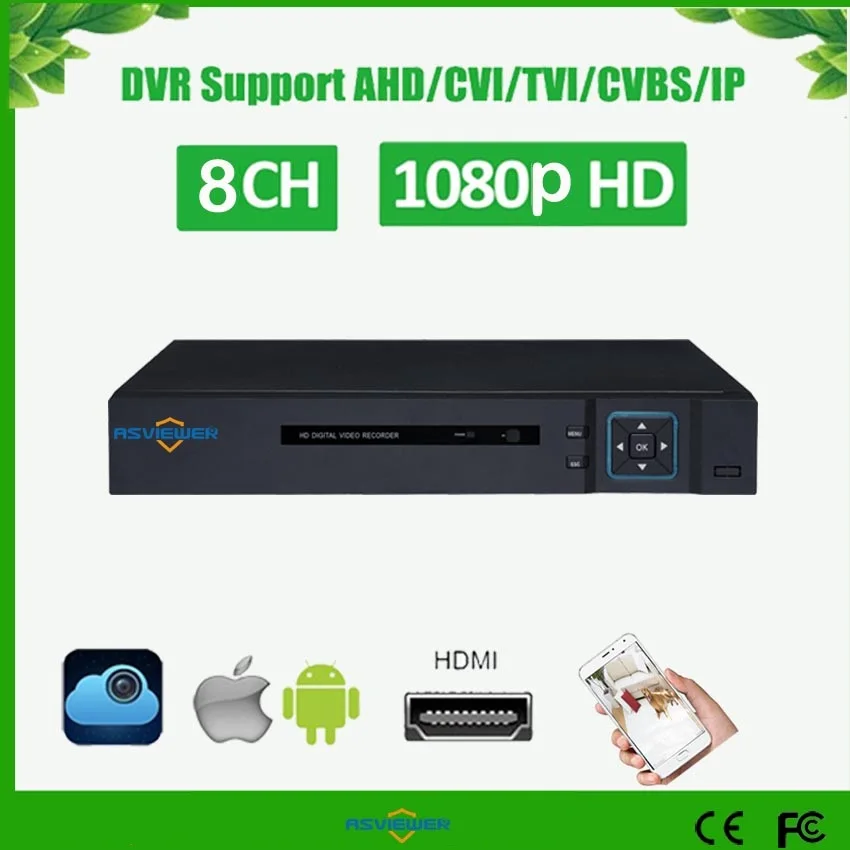 H.265 8CH 1080P AHD/TVI/CVI/IP 5 в 1 Гибридный DVR NVR P2P видеорегистратор AHD для AHD/аналоговая IP