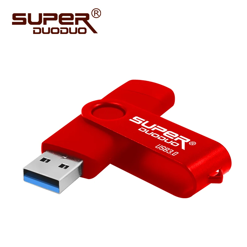 red Высокоскоростной флеш-накопитель cle usb 3,0 OTG 64 Гб USB флеш-накопитель 128 ГБ 256 Гб Внешняя карта памяти 32 Гб 16 Гб USB флеш-накопитель - Цвет: red