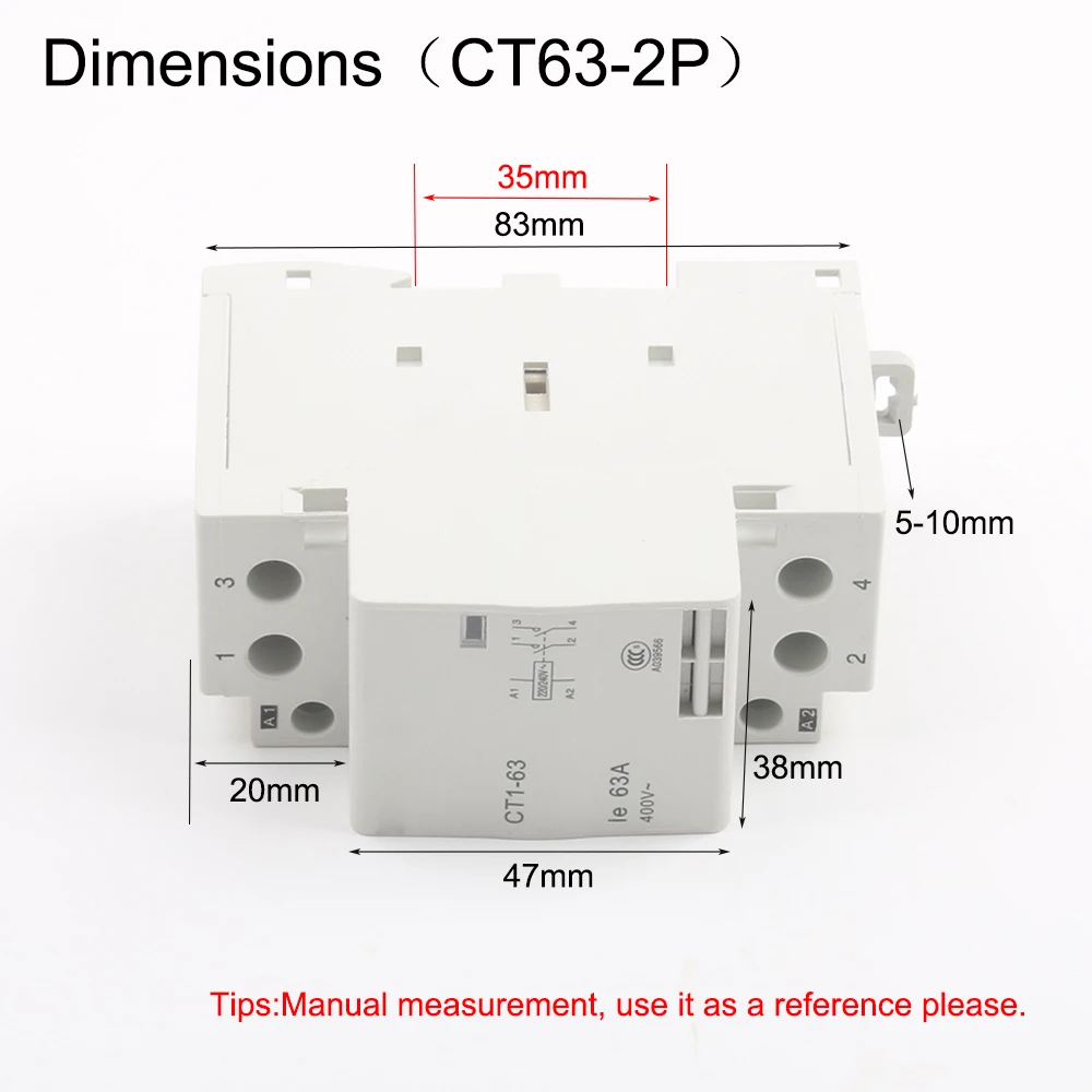 CT1 63 2P 32A 40A 63a 220 В/230 В 50/60 Гц Din rail бытовой модульный контактор переменного тока 2NO