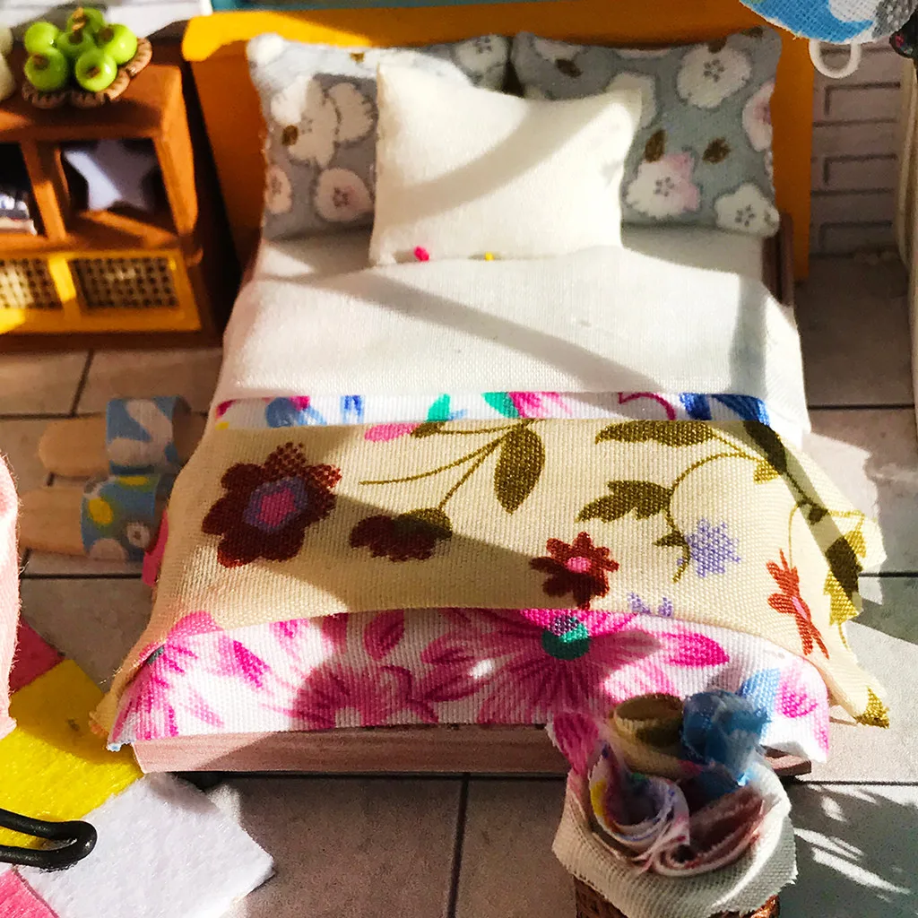 

3D Wooden DIY Doll house furniture DIY Miniature House Furniture LED House Puzzle Decorate Creative Gifts toys for children z079