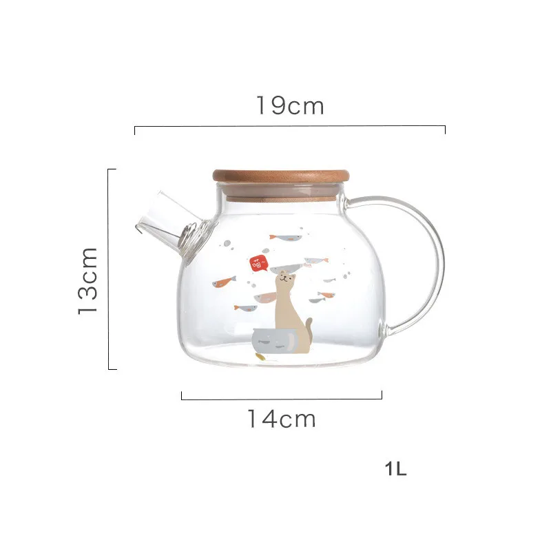 High Borosilicate Glass Tea Pot Transparent Infuser Handmade Flower Tea Set Heat Resistant Strainer Kongfu Tea Flower Tea Kettle