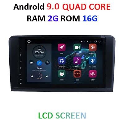 DSP Android 9,0 4G 64G 8 ядерный автомобильный Радио gps для Mercedes Benz ML GL W164 ML350 ML500 GL320 стерео навигация ips экран без DVD - Цвет: 9.0 2G 16G LCD