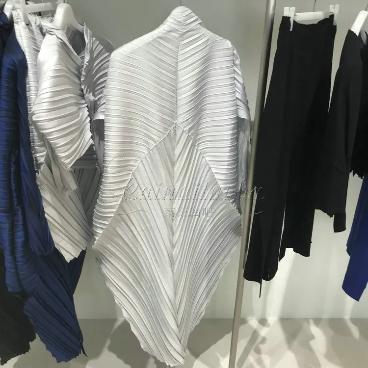 MIYAKE плиссированная Длинная женская ветровка MIYAKE со складками FA116 - Цвет: Белый