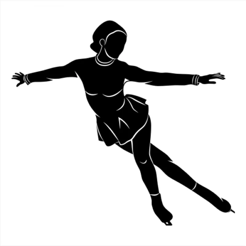 

30x28 см виниловые Стикеры с изображением спортивных девушек для катания на коньках, стикеры для украшения автомобиля, наклейки с изображение...