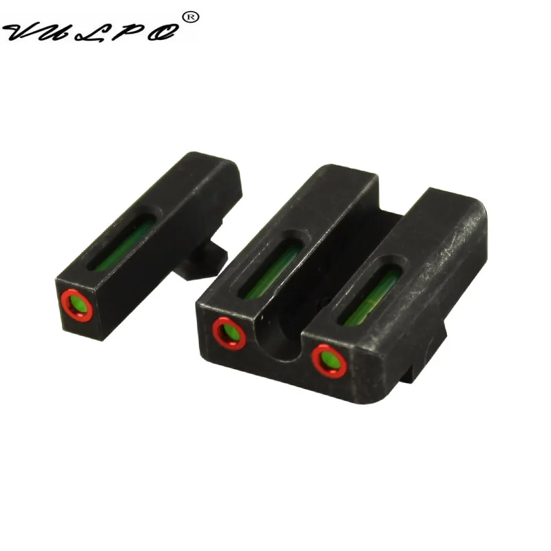 VULPO Glock Sight Steel Made красный зеленый волоконно оптический передний с боевым задним
