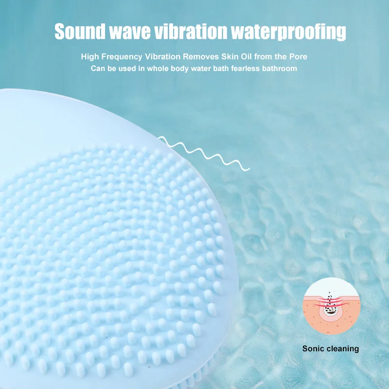 

Facial Cleansing Brush Machine Vibration Silicone Electric Waterproof Cleaning Massage @ME88