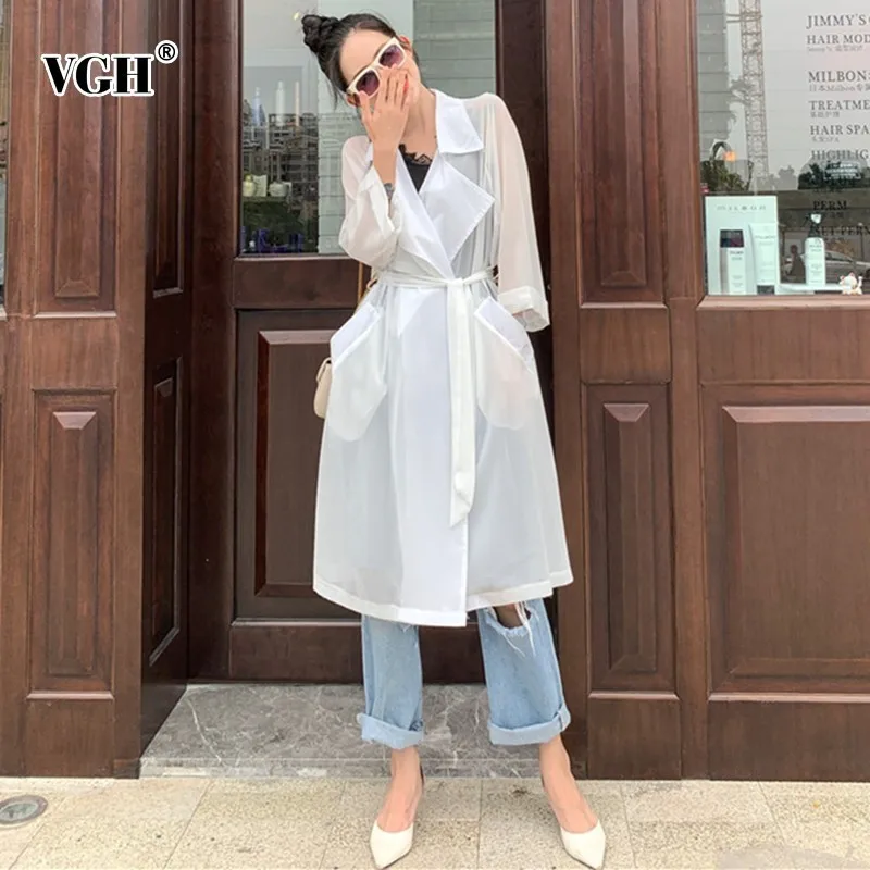 Женская Повседневная рубашка VGH длинная свободная блузка с v образным вырезом и