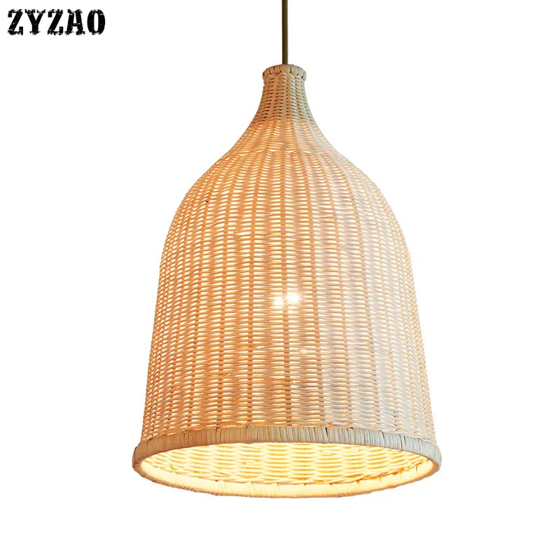 

Hand-woven Cane Pendant Lights Single Head Simple Cane Art Hanglamp Restaurant Balcony Retro-vintage Dining Room Hanging Lamp