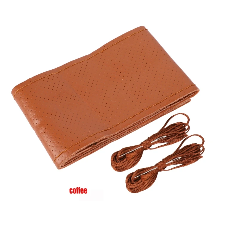 

Auto Car Accessories Braid On Steering Wheel Car Steering Wheel Cover With Needles And Thread Artificial Leather Diameter