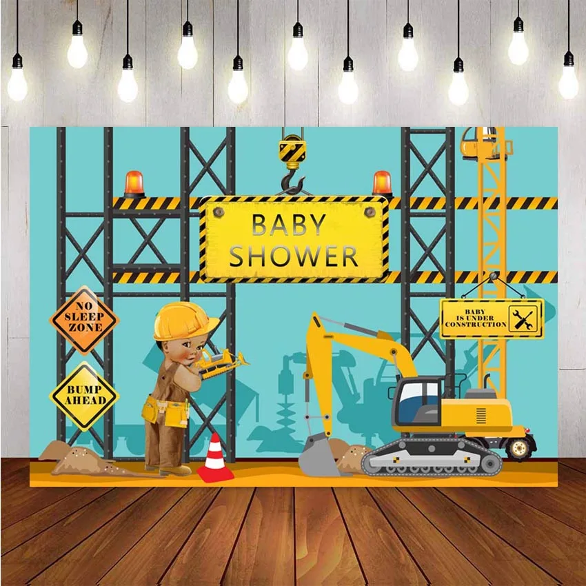 Настраиваемый фон для фотосъемки на день рождения вечеринки строительства зоны