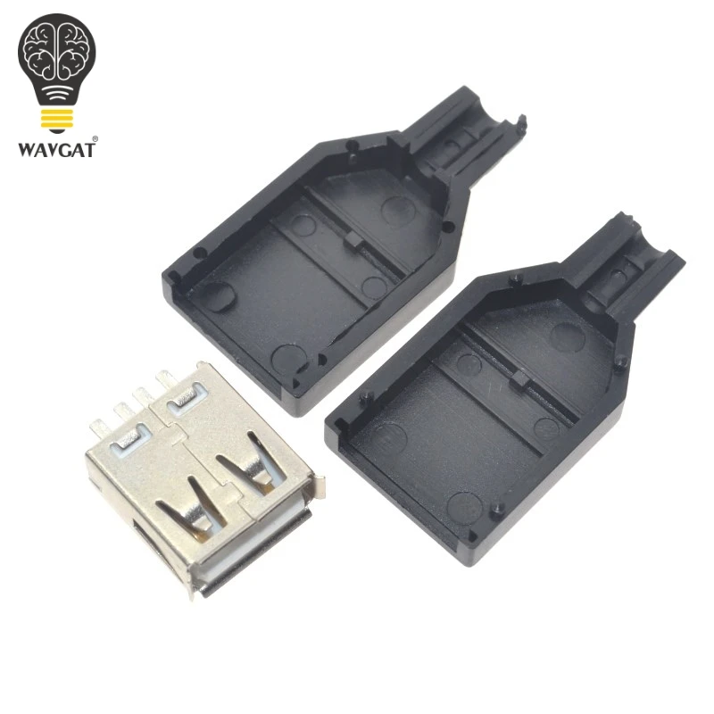 10 шт. 4 контактный разъем USB Type A с черной пластиковой крышкой|connector usb|connector usb aconnector