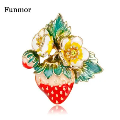 Женская и мужская эмалированная брошка Funmor Классическая с фруктами для свадьбы
