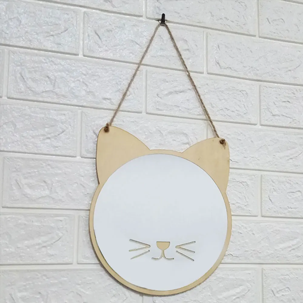 Fashion Mirror Surface Wall Stickers Hanging Mirrior Wooden Acrylic Nordic Kids Room Picture Frame Diy | Дом и сад