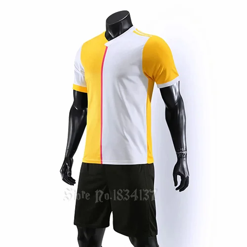 Yellow Футбольные майки для взрослых, футбольные майки для мужчин, Футбольная форма на заказ, футбольные наборы, спортивные костюмы, новинка, EU S-2XL - Color: Yellow