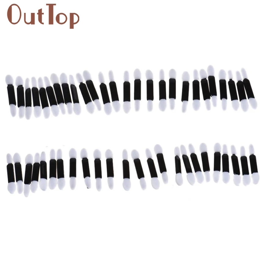 Аппликаторы для теней для век OutTop 2018, 50 штук, губка, косметический инструмент, двухсторонние аппликаторы для теней для век, бесплатная доставка 20p929 on.