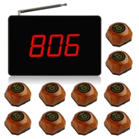 singcall calling system wireless vibrating restaurant call button system1pc black host 10 wood pagers with single button