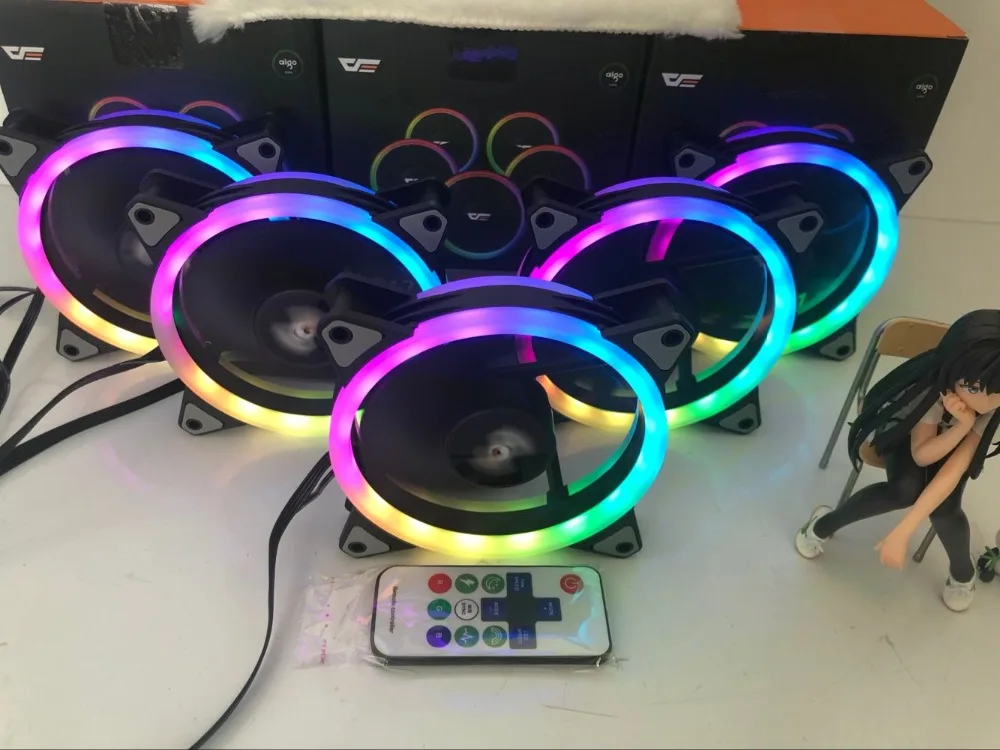 Darkflash dr12-pro 3 P-5 v AURA SYNC компьютер ПК охлаждающий вентилятор RGB Регулировка 120 мм тихий+ ИК пульт дистанционного управления компьютер кулер Корпус Вентилятор компьютер