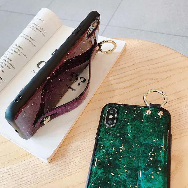 Wrist Strap Case For Iphone XS Max 6S 7 8 Plus X XR Bling Glitter Cover Huawei P30 P20 Mate 20 Pro P10 Honor 10 V10 V20 |