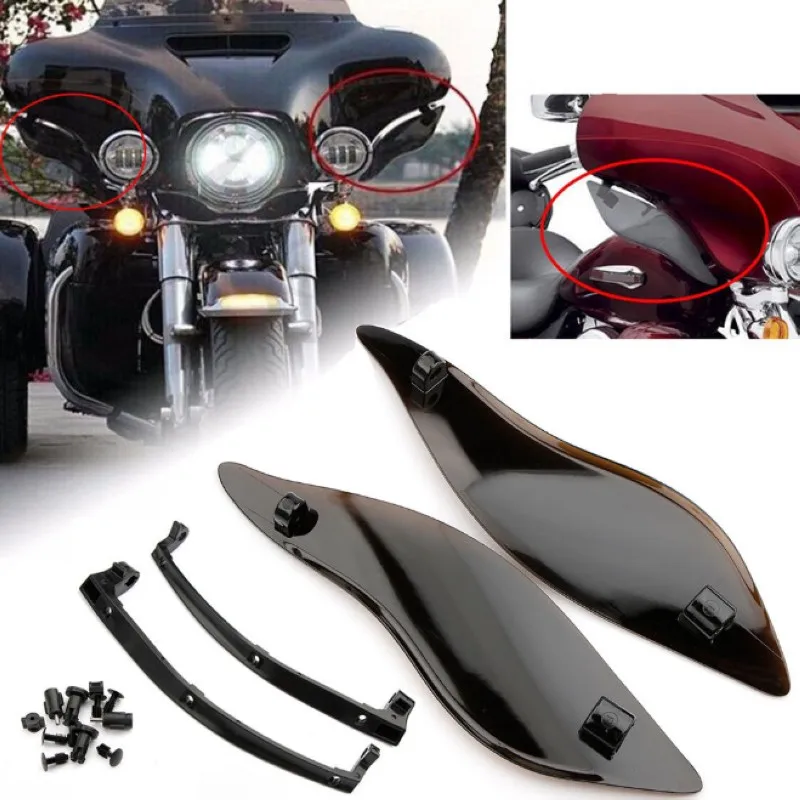 Дефлекторы воздуха из АБС пластика с боковыми крыльями для Harley Touring Street Glide 14 16|air