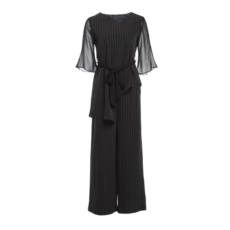 Office Lady 2 Piece Set Women Stripe Conjunto Feminino Palazzo Pants Ensemble Femme Deux Pieces Ol Women's Summer Suit Ukraine |