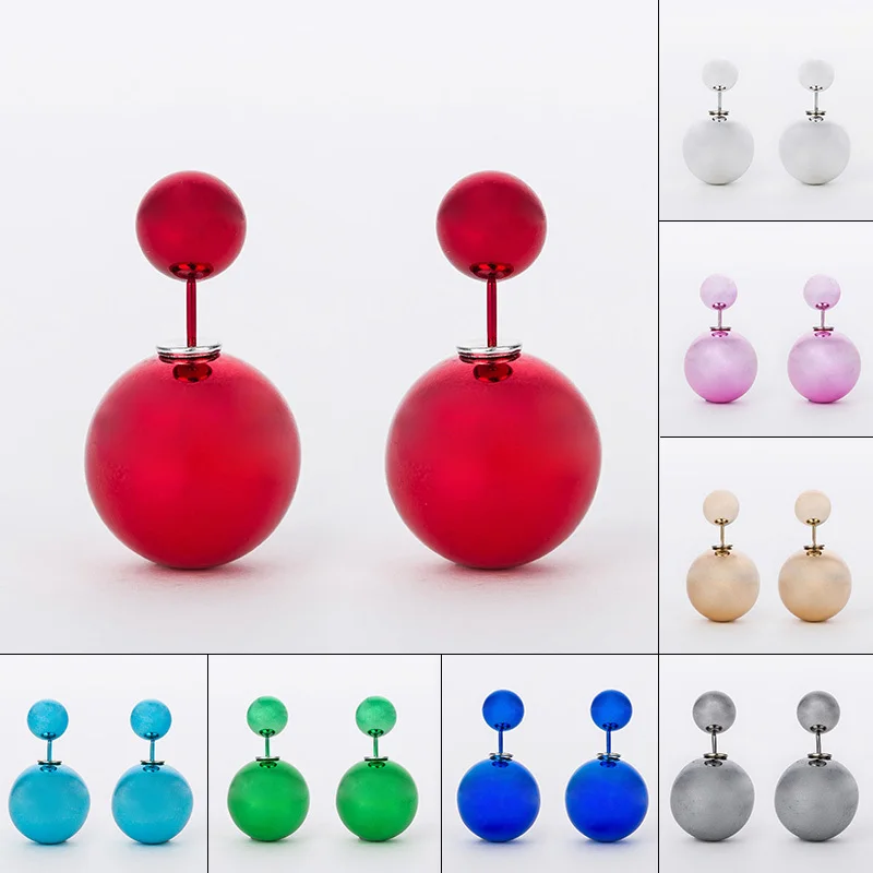 YFJEWE брендовые дизайнерские женские 8 видов цветов двухсторонние жемчужные серьги-гвоздики оптовая продажа E229