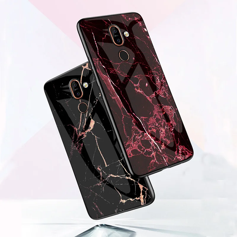 Luxury Marble Phone Case For Nokia X71 X6 Hard Cute Tempered Glass Shell 7 Plus 3.1 7.1 1 4.2 9 X7 Cover |