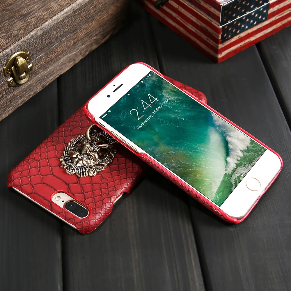Kisscase стенд держатель чехол для iPhone 6 6s 7 8 plus палец кольцо голова льва PC Чехол S