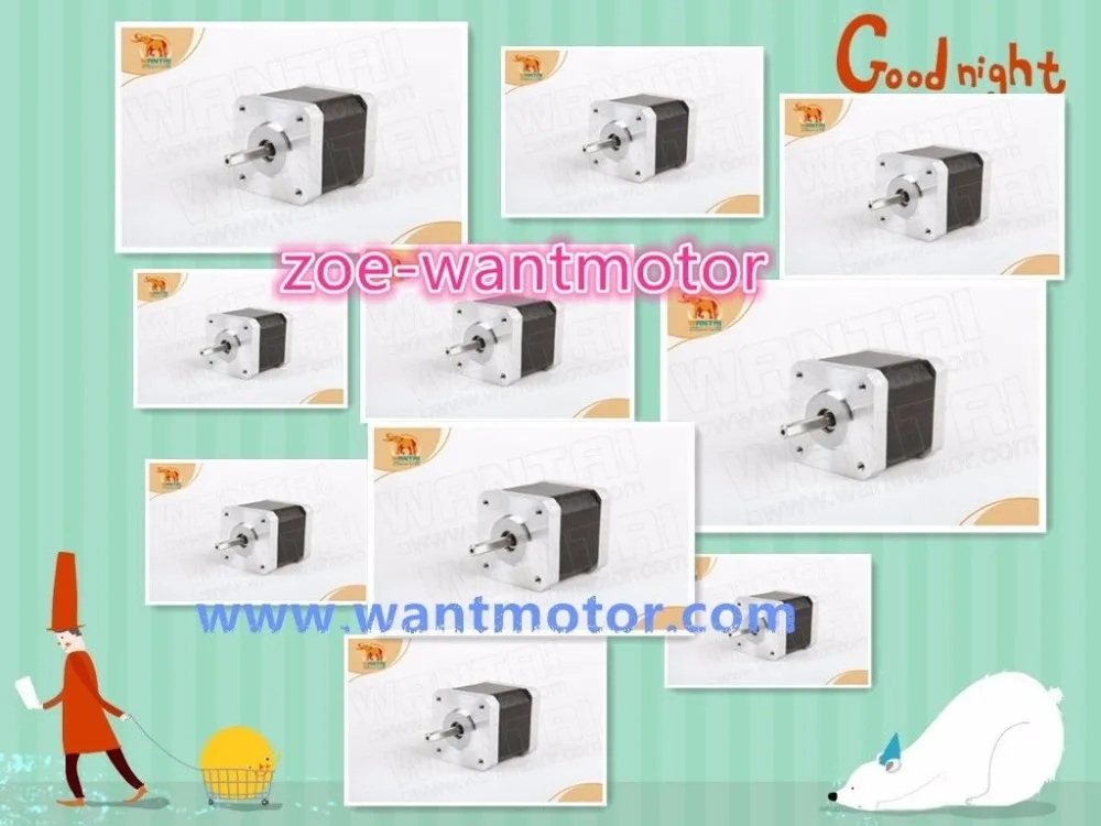 [США бесплатно] 10 шт. шаговый двигатель Wantai Nema17 42BYGHW609L20P1 X2 Single Flat D Shaft 40N.cm 56oz in