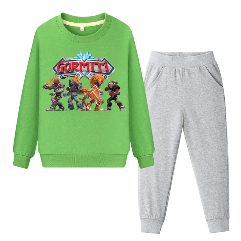 Весенняя игровая одежда Gormiti, спортивные костюмы для детей, комплекты одежды, детский пуловер, пальто+ штаны, костюмы, спортивный костюм для мальчиков и девочек, DY104