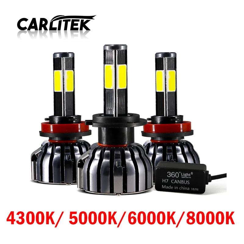 CARLitek 4 диодные лампы H7 Led Canbus H4 880 H1 H11 Автомобильные фары 12 в 90 Вт 12000LM 6000 К 4300 К светодиодные лампы HB3 HB4 Автомобильные фары