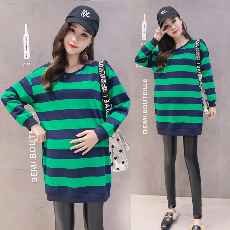 2018 Autumn Korean Fashion Maternity Shirts Long Sleeve Clothes for Pregnant Women Elegant Pregnancy Tops Lovely Printed Cotton | Мать и