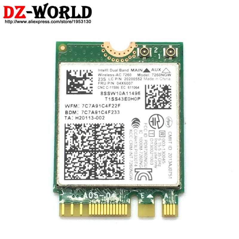 Беспроводная карта Bluetooth Intel-AC 7260 7260NGW BT4.0 беспроводная WLAN 04X6007 04W3806 для Thinkpad X1 Carbon