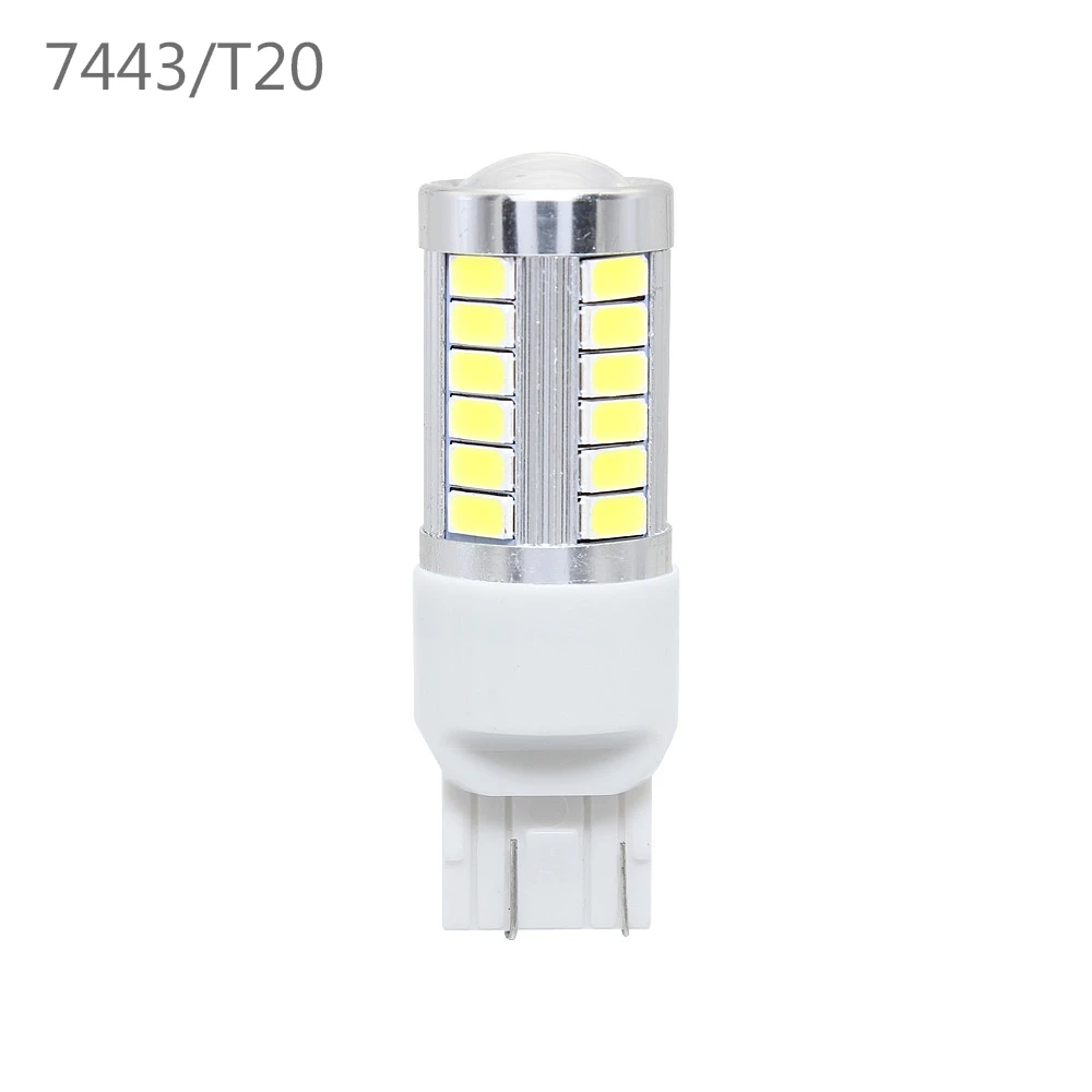 ANBLUB 1 шт. H4 H7 H11 9005 9006 1156 1157 7443 5630 SMD 33 светодиода автомобиля Автомобильная Противо-Туманная светильник задние лампы сигнальные лампы с объективом, работающего на постоянном токе 12 В - Испускаемый цвет: 7443 T20