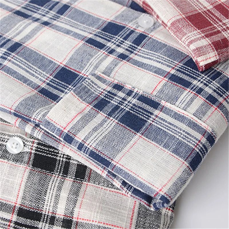 Осенью новый два карманы хлопчатобумажное бельё рубашки Для женщин О-образным