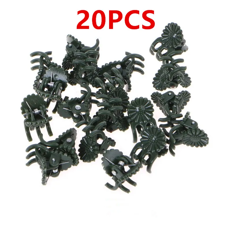 20PCS 20 Вт, 50 шт в наборе для поддержки растений из пластика зажимы Орхидея стержень зажим для виноградной лозы поддержка овощи цветок с перекрестной шнуровкой ветви пачки зажима для садовых инструментов - Цвет: 20PCS