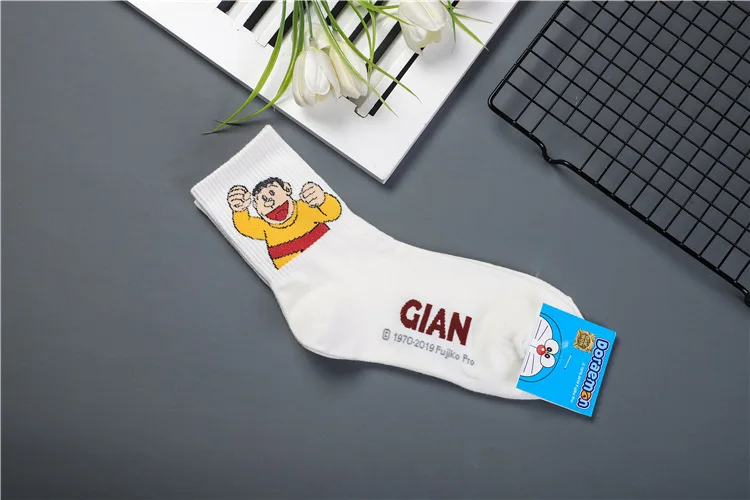 Anime Doraemon print socks Nobita Nobi Minamoto Shizuka Konta Takeshi Honekawa Suneo Dorami cute fun cartoon women cotton sock