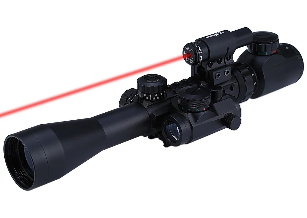 3-9X40 3 в 1 Red Dot Reflex Riflescope с 20 мм ласточкин хвост Красная Лазерная оптика Снайперский прицел для тактической охоты страйкбольного пистолета
