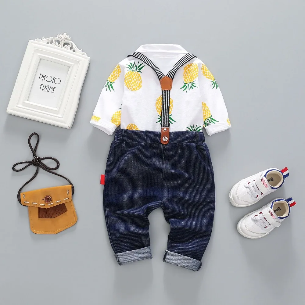 Коллекция 2019 года весенние комплекты одежды для маленьких мальчиков Модная