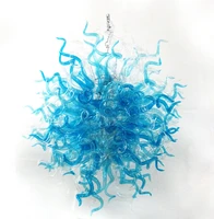 art glass lighting blown glass chandeler led pendant chandelier tiffany blue and clear colored glass chandelier
