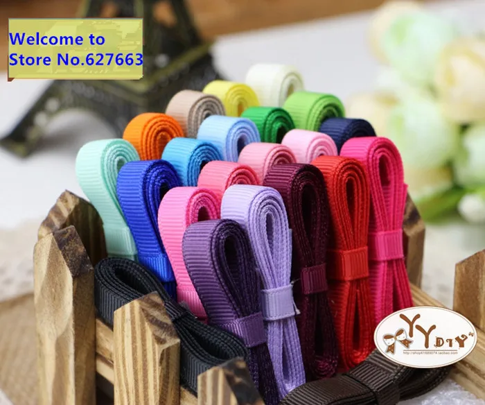

Free Shipping 1/4" 6mm grosgrain ribbon Solid color 66meters mixed color ribbon set diy ribbon