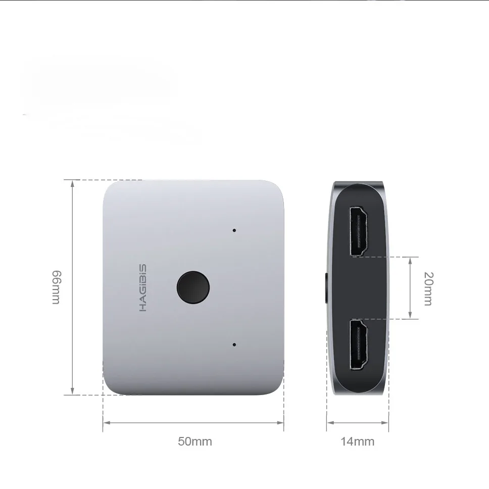 Белый Xiaomi hagибис HDMI многофункциональный адаптер конвертер Двойной Способ HDMI сплиттер Switcher 4K 1080P HD tv для компьютерного ТВ-приставка - Цвет: Белый