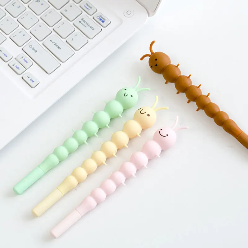 4 шт./лот милая гелевая ручка гусеницы материал escolar kawaii Канцтовары canetas школьные