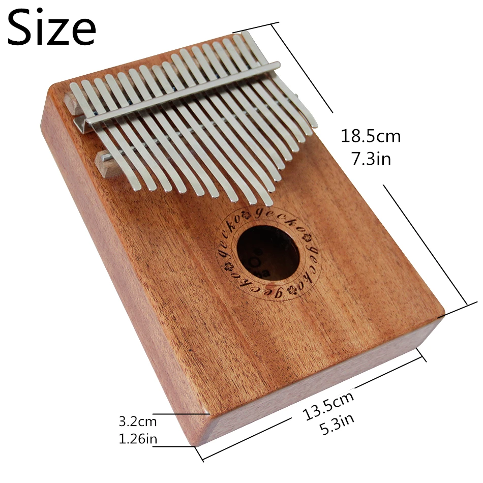 JDR 17 ключ палец калимба Mbira Sanza большой палец пианино карманный размер поддерживающая сумка Gecko клавиатура Marimba деревянный музыкальный инструмент