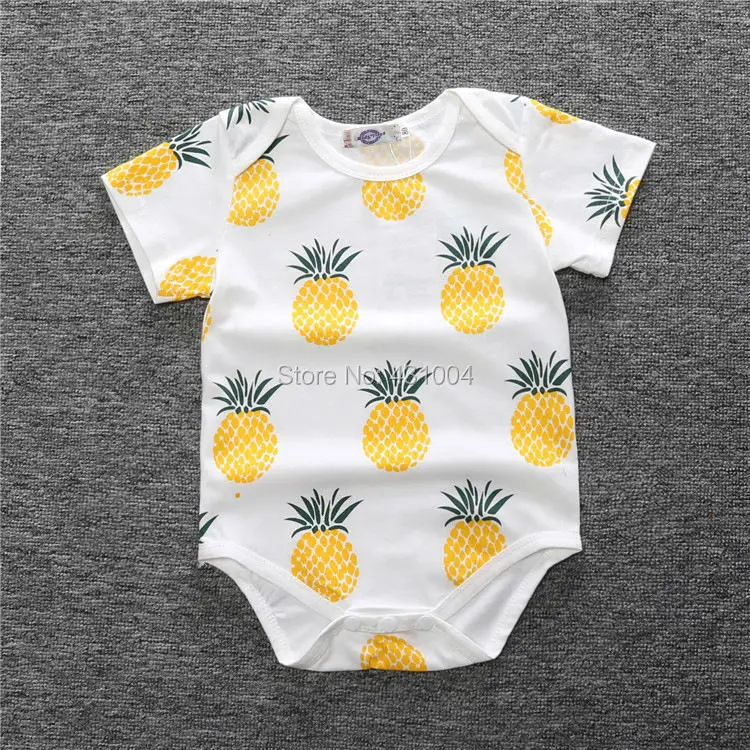 Детское хлопковое боди одежда с короткими рукавами для младенцев комбинезон